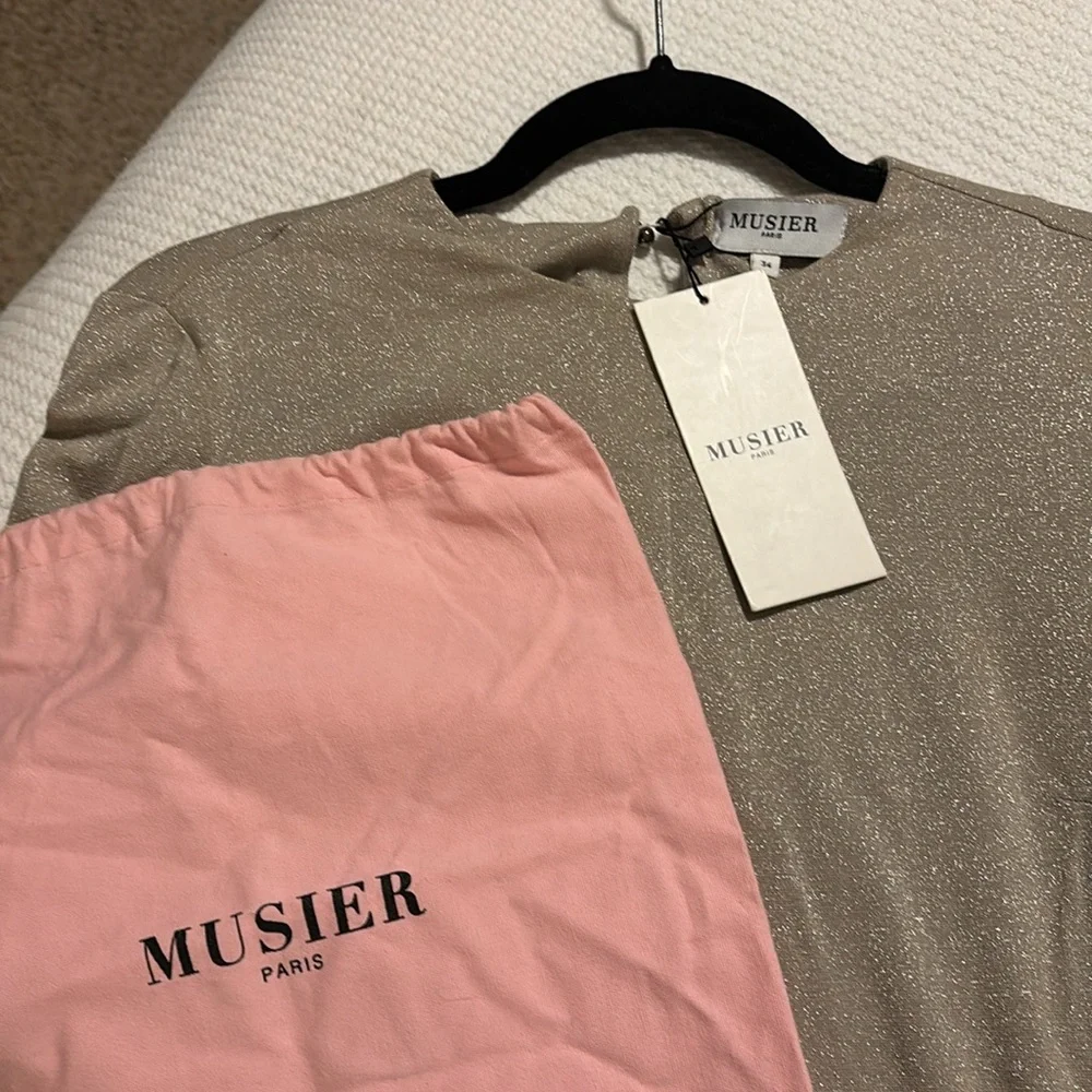 Musier Paris champagne colored mini dress new with tags European size 34 - Picture 2 of 2